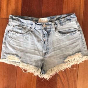 Free People jean shorts with lace pocket size 30